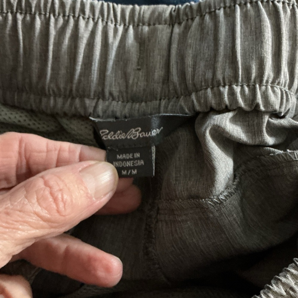 Eddie Bauer men's gray woven‎ tech shorts M Drawstring L EMS0864S - Picture 4 of 6